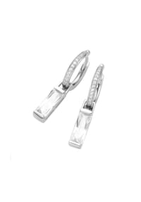 GIORGIO MARTELLO MILANO - Klappcreolen mit Zirkonia weiß und Behang, Silber 925 - weiß