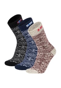 normani® - 3 Paar Canadien Socks - Dunkelblau/Anthrazit/Rot