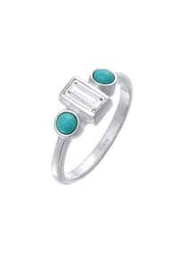 elli. PREMIUM - Ring Elli Premium Ring Topas Howlith Türkis Verlobung 925 Silber Rhodiniert - Silber
