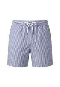 Vercate - Badeshorts, Seersucker, dunkelblau gestreift - Braun
