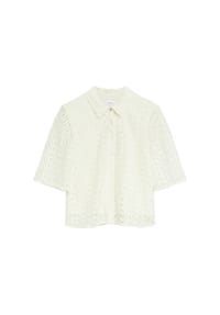 comma, - Spitzenbluse, Halbarm, für Damen - 0120 WHITE