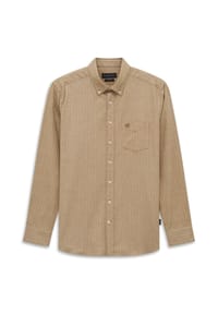 bugatti - Freizeithemd Seasonal Collection, Modern-Fit, Langarm, Button-Down-Kragen, für Herren - 060 TAUPE