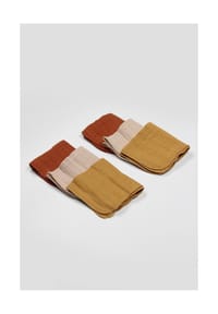 bistyle® - 6er-Pack Musselin-Mundtücher, extra dick, 20x20cm,  Bio Baumwolle - Brick/Beige/Mustard