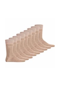 bugatti - Herren Socken, 9er Pack - Socks Soft Cotton Uni Basic - Beige