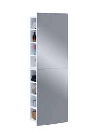 VCM. - Badschrank zeitlos | Maße ca. H. 118 x B. 40 x T. 15 cm | ausreichend Stauraum | Spiegelschrank - Flandu XL - Honig-Eiche