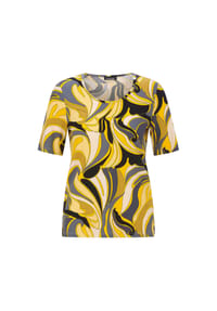 GOLDNER - Shirt mit hübschem Ornament-Muster - gelb / grau / schwarz / gemustert