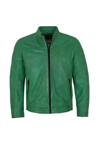 JILANI - Herren Lederjacke Lammnappa grün - grün