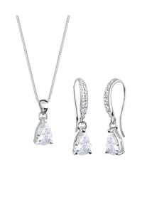 elli. - Schmuckset Tropfen Zirkonia Sterling 925 Silber - Weiß