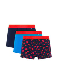 HAPPY SOCKS - Herren Boxershorts, 3er Pack - Trunks, Cotton Stretch, uni/gemustert - Black and White
