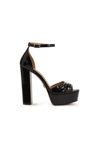 kazar - Schwarze Sandalen mit breitem Absatz und Plateau - Schwarz