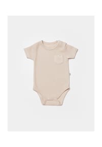 biorganic - Kurzarmbody, Waffelstruktur, Bio- Baumwolle, GOTS zertifiziert, Unisex - Beige