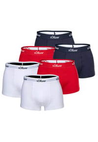 s.Oliver - Herren Boxershorts, 6er Pack - Trunks, Hipsters, Baumwoll-Stretch - Blau