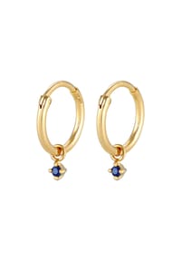 elli. - Ohrringe Creolen Saphir Synthetisch Anhänger 925 Silber - Gold