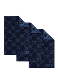 JOOP! - Gästetuch Classic Frottierkollektion, 3er Pack - 30x50 cm, Walkfrottier - Anthrazit
