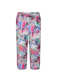 GOLDNER - Kurzgröße:  Jerseyhose mit Palmen-Print - bunt / gemustert