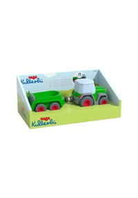 HABA - Kullerbü Traktor mit Anhänger, Schwungmotor - 