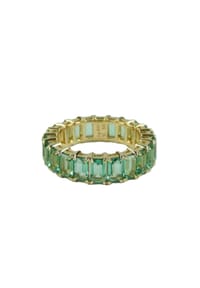 VANDENBERG - Damen Ring, 925er Silber - GOLD/GRÜN