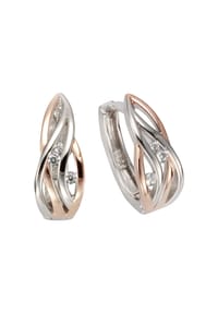 zeeme SILVER - Ohrringe 925/- Sterling Silber 6 Zirkonia - rot