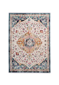 me gusta - Wohnzimmer Teppich – Kurzflorteppich Anouk 102 in weiß - blau - weiß - blau