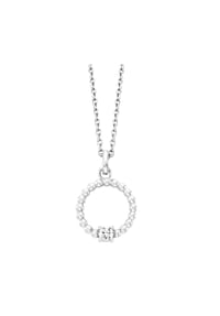 Julie Julsen® - Anhänger mit Kette 925/- Sterling Silber 1 Zirkonia - weiß