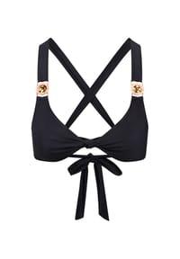 MODA MINX - Bikinioberteil Amour Knot mit modischer Schnürung am Rücken - Black