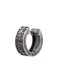 caї - Single Creole 925 Silber matt oxidiert 925/- Sterling Silber - Silbergrau