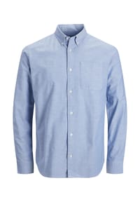 JACK & JONES - Hemd BROOK Slimfit Langarmhemd mit Button-Down-Kragen - dunkelblau