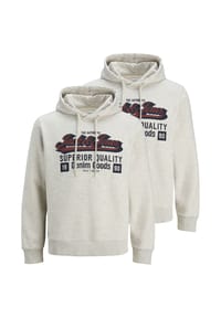 JACK & JONES - Sweatshirt / Hoodie 2er Pack Logo - Dunkelblau / hellgrau