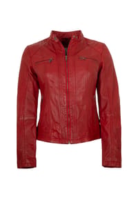 7eleven - Damen Lederjacke Lammnappa rot - rot