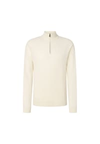 JOOP! - Herren Strickpullover - Leminardo, Feinstrick, Troyer-Kragen, Wollmischung - Creme