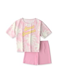 CALIDA - Kinder Kurz-Pyjama aus reiner Bio-Baumwolle Kids Palms - sweet lilac
