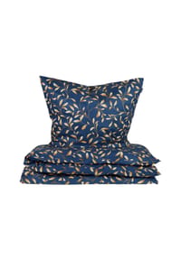 SCHIESSER - Renforcé Bettwäsche-Set Liliebeth in kuschelweicher Baumwoll-Qualität - Blau-Beige