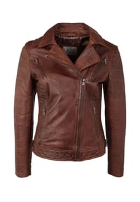 7eleven - Lederjacke Locky mit asymmetrischem Reißverschluss - black