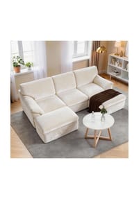 Rattantree - Modulares 5-Sitzer-Sofa in U-Form, flexibel kombinierbar, superweich, kein Aufbau erforderlich, Beige - beige
