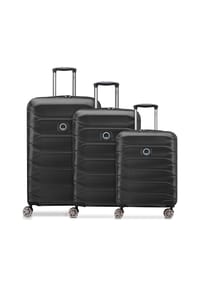DELSEY PARIS Meteor - Meteor 4 Rollen Kofferset 3-teilig mit Dehnfalte - deep black