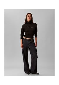 Calvin Klein Jeans - Rollkragenpullover, Stehkragen, für Damen - UB1 BLACK