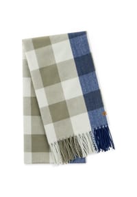 camel active - Weicher Schal mit Karo-Muster - Hellblau