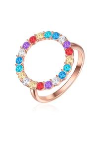 Luluandjane - Damen Ring aus Messing in Roségold mit verziert mit Kristallen von Swarovski® - roségold