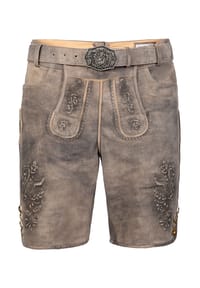 EDELNICE - Kurze Wildbock Lederhose Maxl - grau