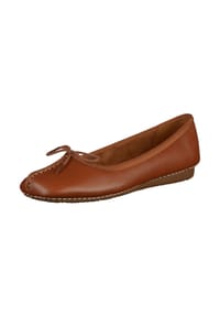 CLARKS® - Ballerinas Freckle Ice mit komfortabler Sohle - 5234 Dark Tan Lea