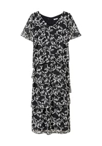 sheego - Abendkleid - schwarz-weiß-gemustert