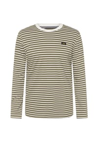 GLOBETROTTER - Langarmshirt, Baumwolle, für Herren - 2 OLIVE / WEISS