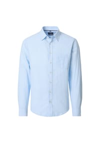 CASAMODA - Herren Leinenhemd gestreift Casual Fit - Hellblau