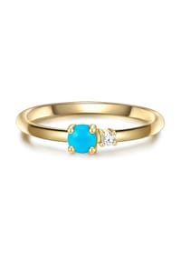 GLANZSTÜCKE MÜNCHEN - Damen Ring aus 925/- Sterling Silber in Gelbgold mit Zirkonia - gelbgold