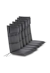 Aspero® - 6 Hochlehner Stuhlauflagen Sitzpolster - Anthrazit