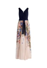 Vera Mont - Abendkleid mit Plissee - Patch Dark Blue/Cream