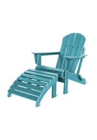 Aspero® - Gartenstuhl Adirondack mit Fußstütze - Blau