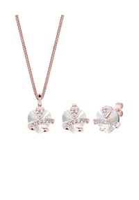 elli. - Schmuckset Herz Glamourös Kristalle 925 Silber - Hellblau