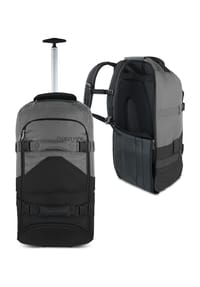 normani® - Reisetasche mit Rollen und Rucksackfunktion Melano90 - Grau/Petrol