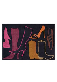 Kayoom - Living Fußmatte 17 Braun / Violett / Orange 64cm x 168cm - braun - violett - orange (BxL) 64 x 168 cm